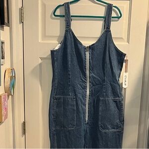 ATWYLD Denim Jumpsuit with Front Zipper